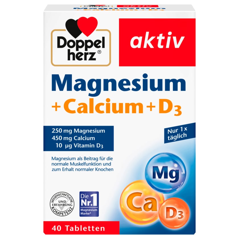 Doppelherz Magnesium + Calcium + D3 40 Stück